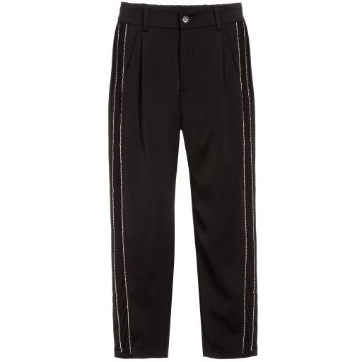 Fun & Fun-Girls Black Diamanté Trousers | Childrensalon Outlet