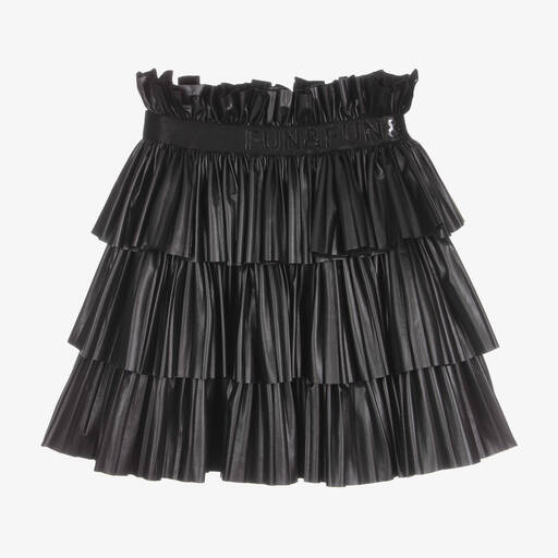 Fun & Fun-Girls Black Faux Leather Skirt | Childrensalon Outlet