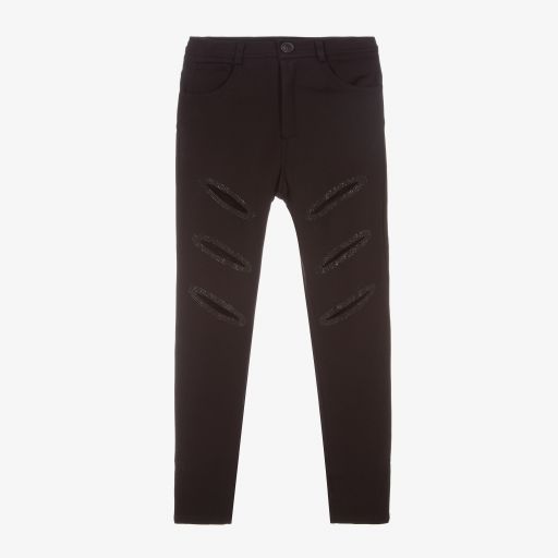 Fun & Fun-Girls Black Jersey Trousers | Childrensalon Outlet
