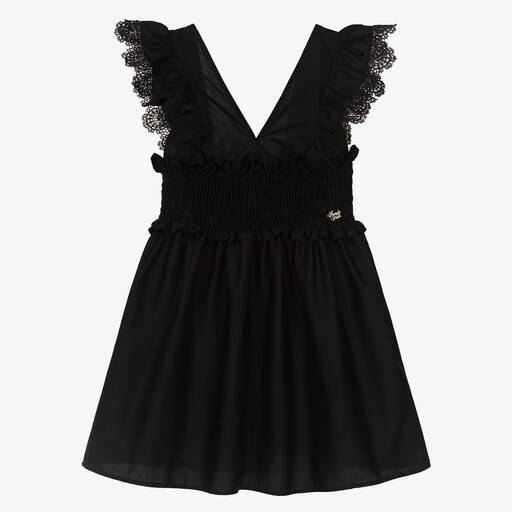 Fun & Fun-Girls Black Lace Ruffle Dress | Childrensalon Outlet