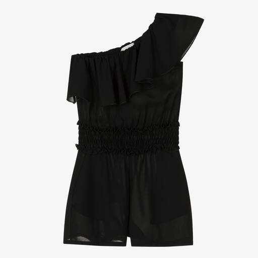 Fun & Fun-Girls Black One Shoulder Playsuit | Childrensalon Outlet