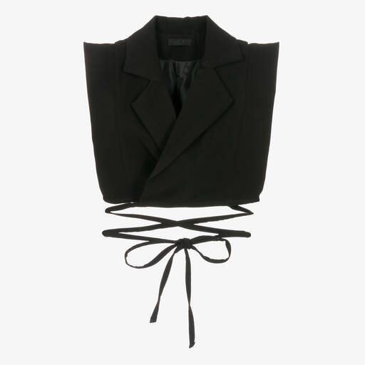 Fun & Fun-Girls Black Twill Waistcoat | Childrensalon Outlet