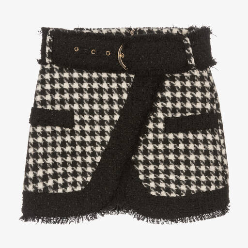 Fun & Fun-Girls Black & White Houndstooth Skirt | Childrensalon Outlet