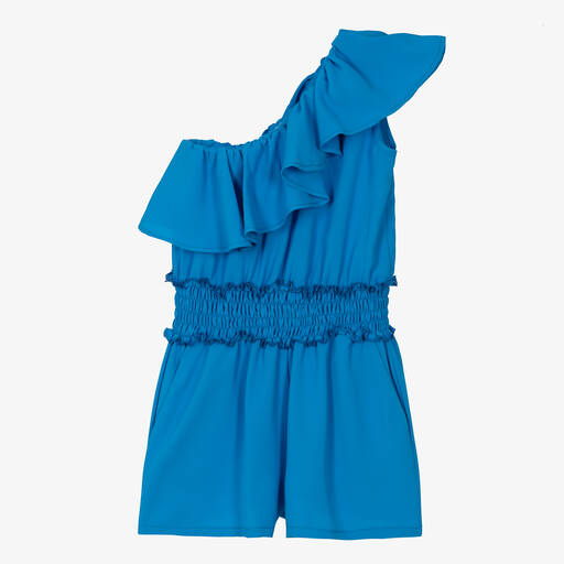 Fun & Fun-Girls Blue One Shoulder Playsuit | Childrensalon Outlet