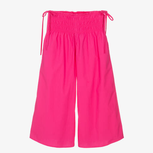 Fun & Fun-Girls Fuchsia Pink Cotton Trousers | Childrensalon Outlet