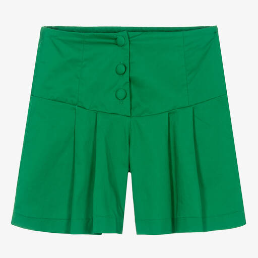 Fun & Fun-Girls Green Button Shorts | Childrensalon Outlet