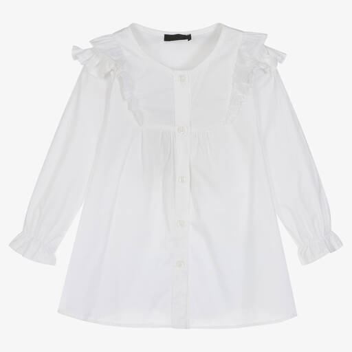 Fun & Fun-Girls Ivory Cotton Blouse | Childrensalon Outlet