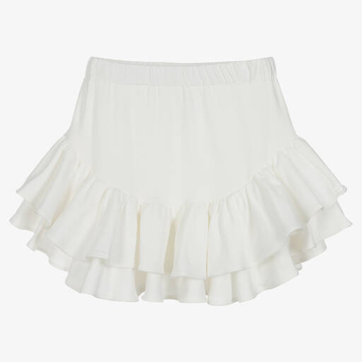 Fun & Fun Chic-Girls Ivory Cotton Jersey Skirt | Childrensalon Outlet