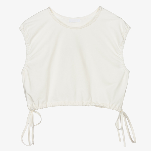 Fun & Fun-Girls Ivory Cotton Top | Childrensalon Outlet