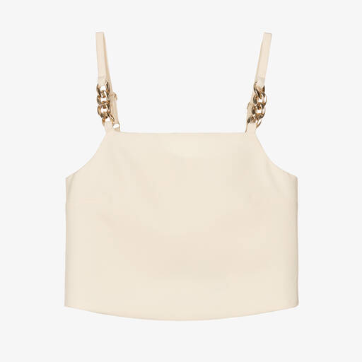 Fun & Fun-Girls Ivory & Gold Chain Top | Childrensalon Outlet