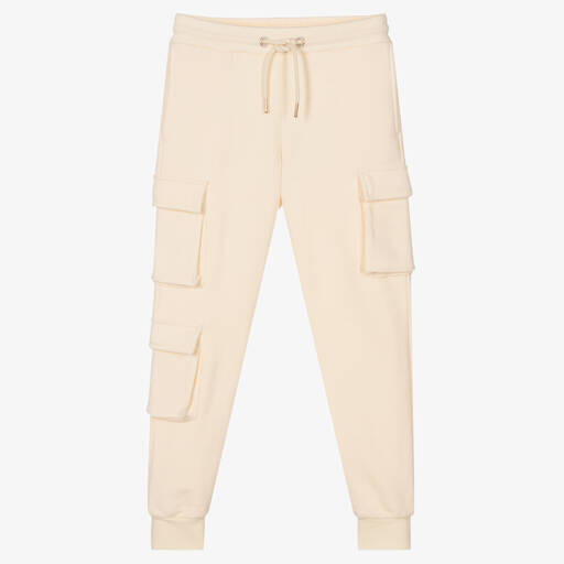 Fun & Fun-Girls Ivory Jersey Cargo Joggers | Childrensalon Outlet