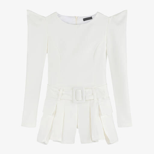 Fun & Fun-Girls Ivory Shoulder Detail Playsuit | Childrensalon Outlet