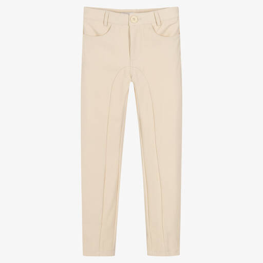 Fun & Fun Chic-Girls Ivory Twill Trousers | Childrensalon Outlet