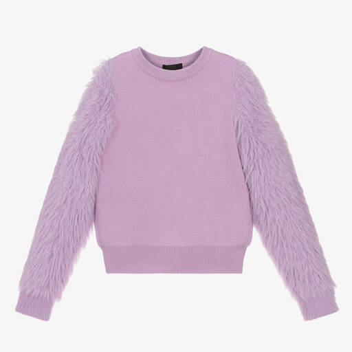 Fun & Fun-Girls Lilac Fluffy Knit Sweater | Childrensalon Outlet