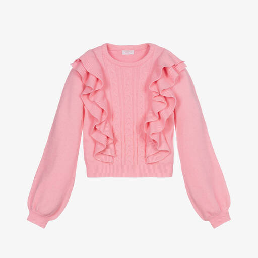 Fun & Fun Chic-Girls Pink Cable Knit Sweater | Childrensalon Outlet
