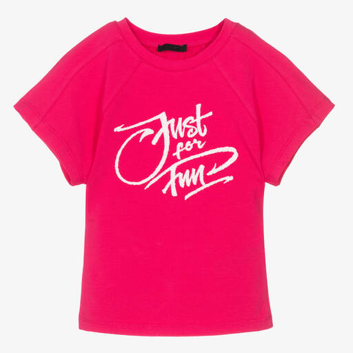 Fun & Fun-Girls Pink Cotton T-Shirt | Childrensalon Outlet