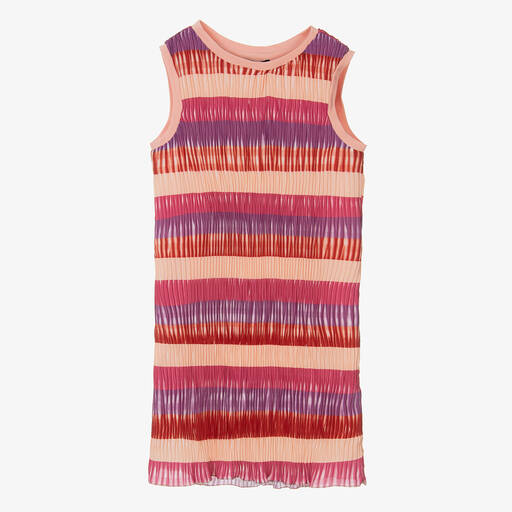 Fun & Fun-Girls Pink Crêpe Plissé Dress | Childrensalon Outlet