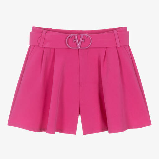 Fun & Fun-Girls Pink Crêpe Wide Leg Shorts | Childrensalon Outlet