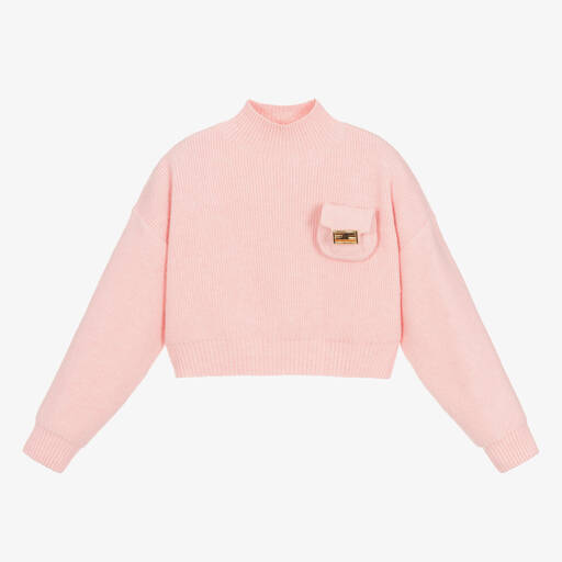Fun & Fun-Girls Pink Cropped Sweater | Childrensalon Outlet