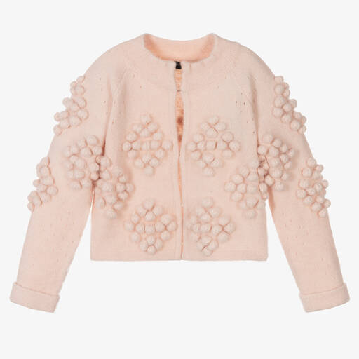 Fun & Fun-Girls Pink Knitted Cardigan | Childrensalon Outlet