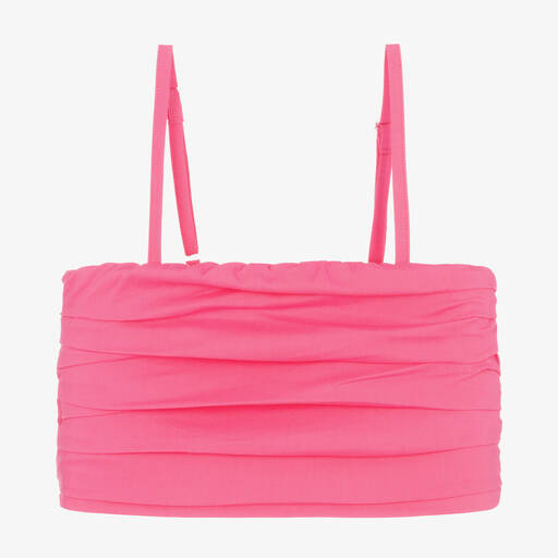 Fun & Fun-Girls Pink Pleated Crop Top | Childrensalon Outlet