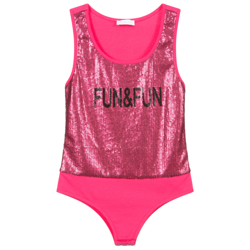 Fun & Fun-Girls Pink Sequin Bodysuit | Childrensalon Outlet
