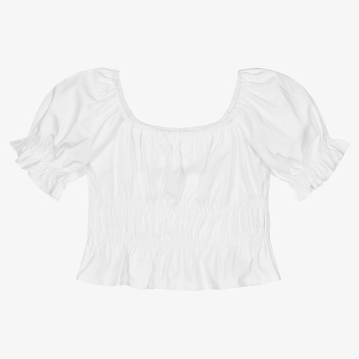 Fun & Fun Chic-Girls White Cotton Blouse | Childrensalon Outlet