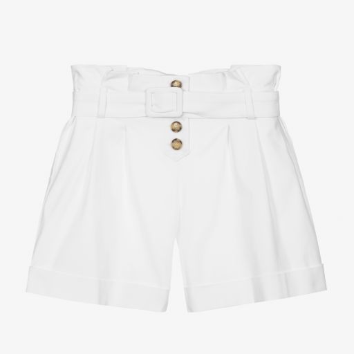 Fun & Fun-Girls White Cotton Shorts | Childrensalon Outlet