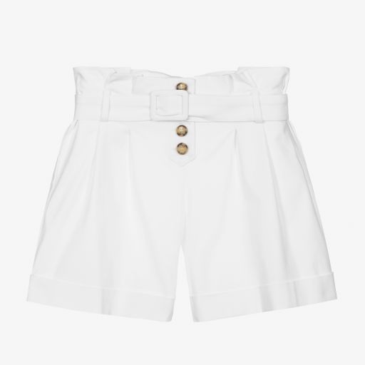 Fun & Fun-Short blanc en coton Fille | Childrensalon Outlet