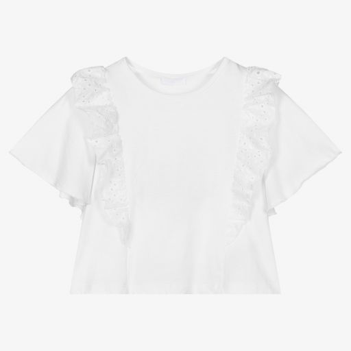 Fun & Fun-Girls White Cotton Top | Childrensalon Outlet