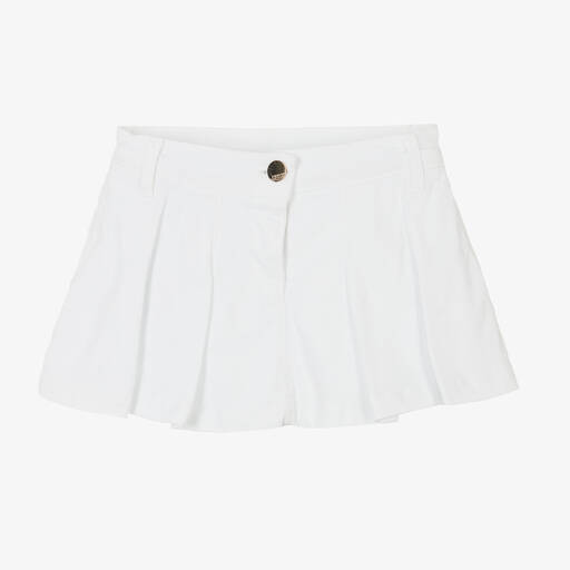 Fun & Fun-Girls White Pleated Denim Skort | Childrensalon Outlet