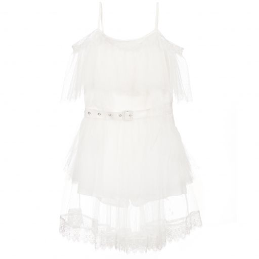 Fun & Fun-Girls White Tulle Dress | Childrensalon Outlet