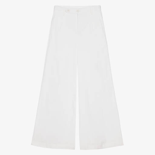 Fun & Fun-Girls White Wide Leg Trousers | Childrensalon Outlet