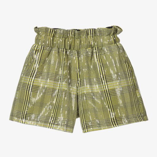 Fun & Fun-Neongelbe Shorts mit Pailletten | Childrensalon Outlet