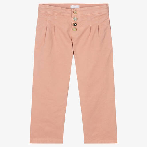 Fun & Fun Chic-Pink Cotton Twill Trousers | Childrensalon Outlet