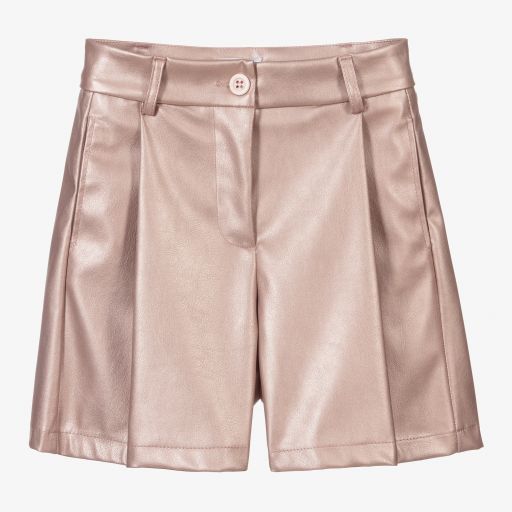 Fun & Fun Chic-Pink Faux Leather Shorts | Childrensalon Outlet