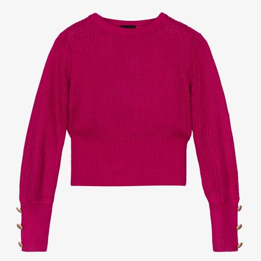 Fun & Fun-Pink Viscose Knitted Sweater | Childrensalon Outlet