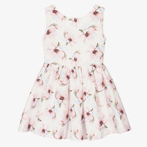 Fun & Fun Chic-White & Pink Floral Dress | Childrensalon Outlet