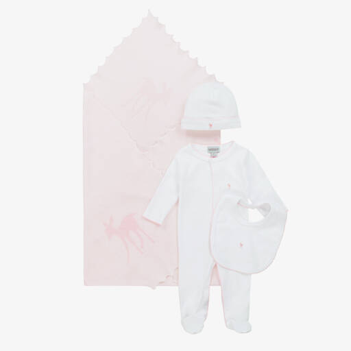 G.H.Hurt & Son-Girls Soft Pink Wool Gift Set | Childrensalon Outlet