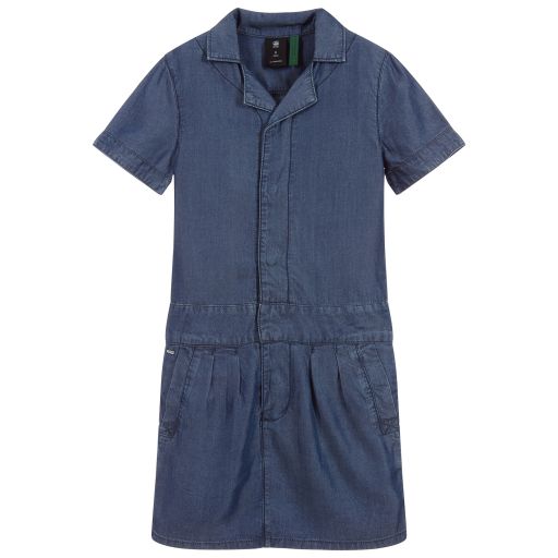 G-Star Raw-Girls Blue Chambray Dress | Childrensalon Outlet