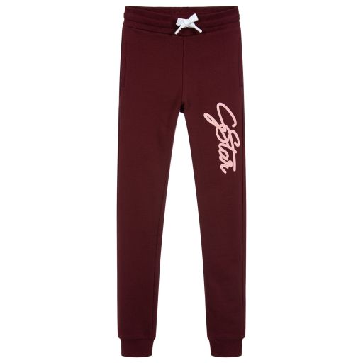 G-Star Raw-Girls Red Cotton Joggers | Childrensalon Outlet