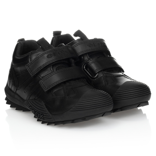 Geox-Boys Black Leather Trainers | Childrensalon Outlet