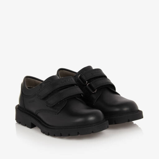 Geox-Boys Black Leather Trainers | Childrensalon Outlet