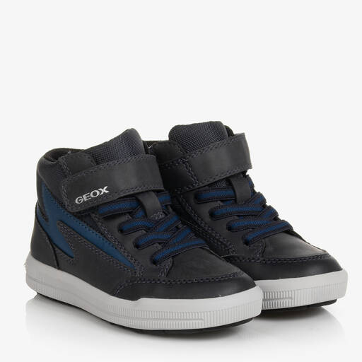 Geox-Boys Blue High Top Trainers | Childrensalon Outlet