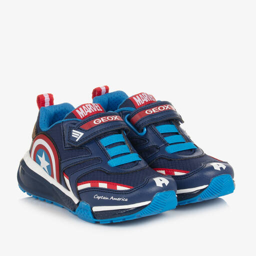 Geox-Boys Blue Light-Up Marvel Trainers | Childrensalon Outlet