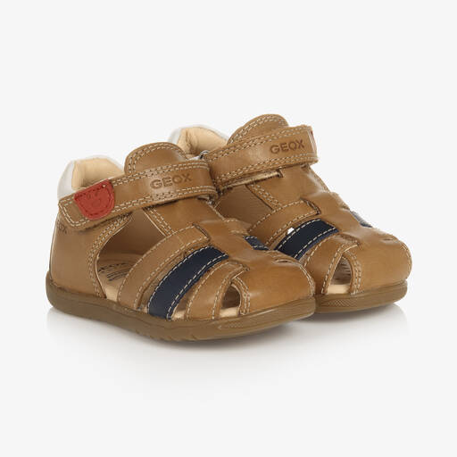 Geox-Boys Brown Leather Sandals | Childrensalon Outlet