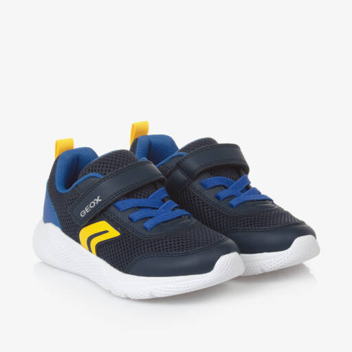 Geox-Boys Navy Mesh Trainers | Childrensalon Outlet