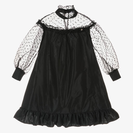 Giamo-فستان تافتا لون أسود | Childrensalon Outlet