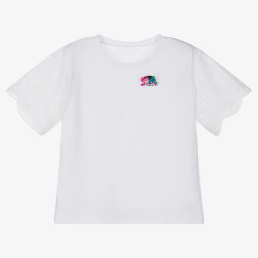 Giamo-Girls White Cotton T-Shirt | Childrensalon Outlet