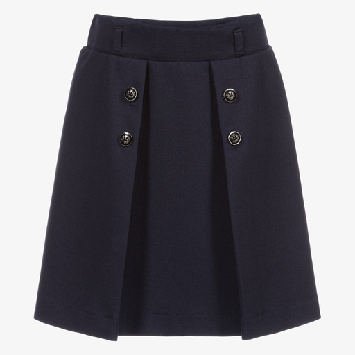 Giamo-Navy Blue Milano Skirt | Childrensalon Outlet
